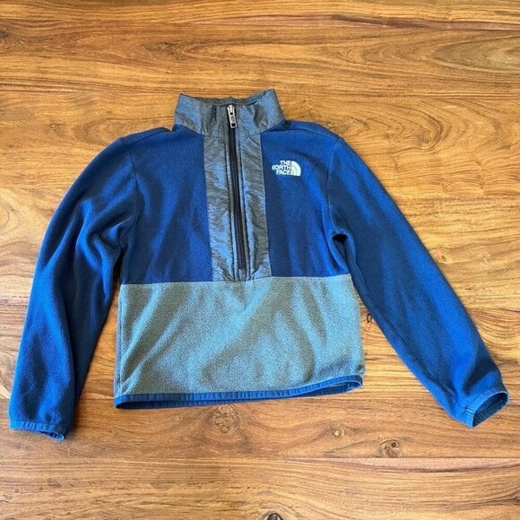 The North Face Shady Blue Unisex Glazier Half-Zip Fleece Jacket Size YS - Picture 2 of 12